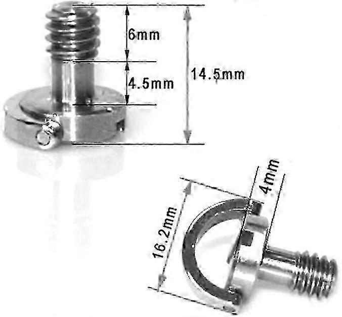 Quick Release Clip & Screw Set (5pcs) with 1/4" D-Ring for Camera, Tripod, Monopod, Quick Release Plate