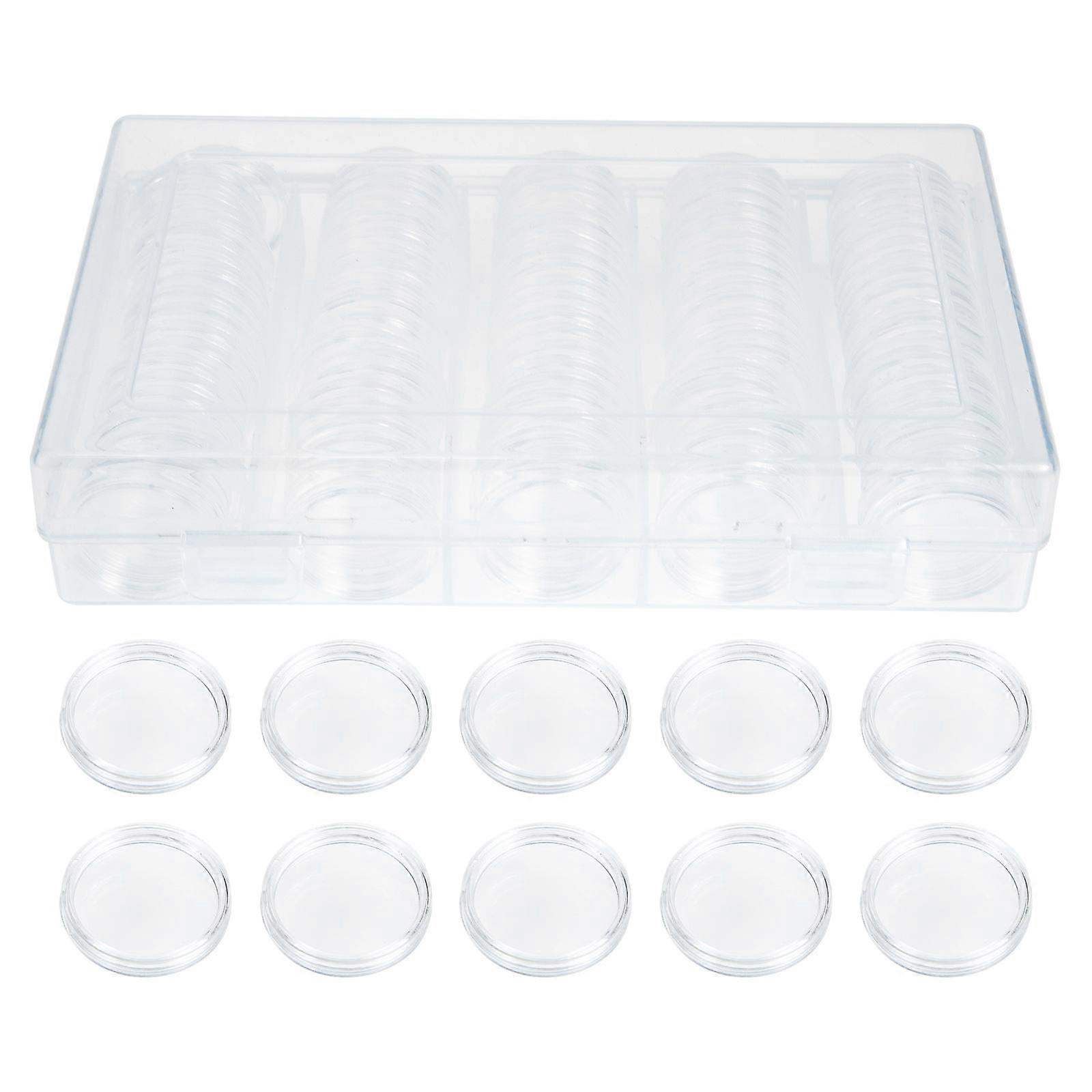 Transparent Coin Holder Coin Storage Case for Protective Use 2Sets