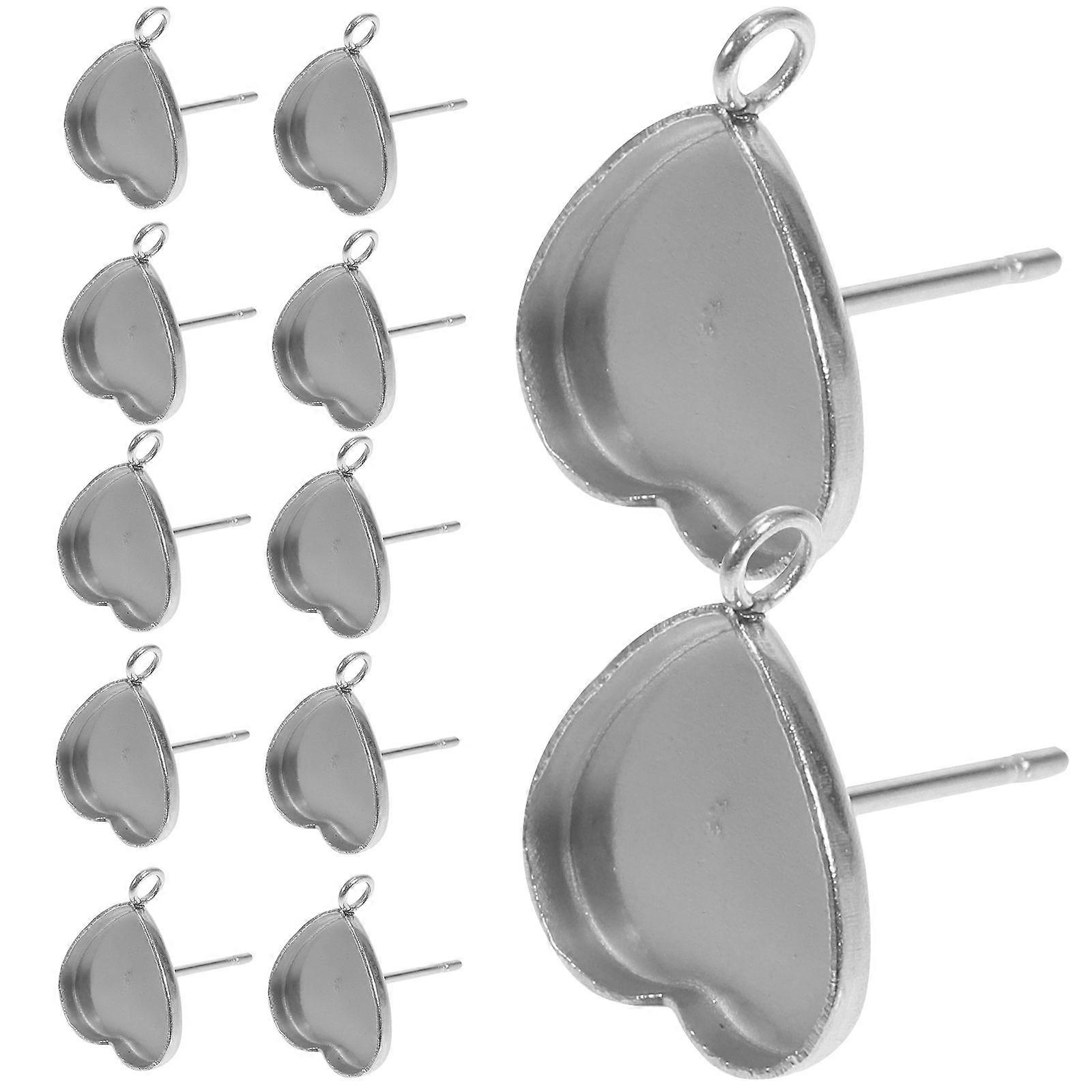 Silver Earring Bezel Tray for Creating Earrings DIY 40Pcs Set