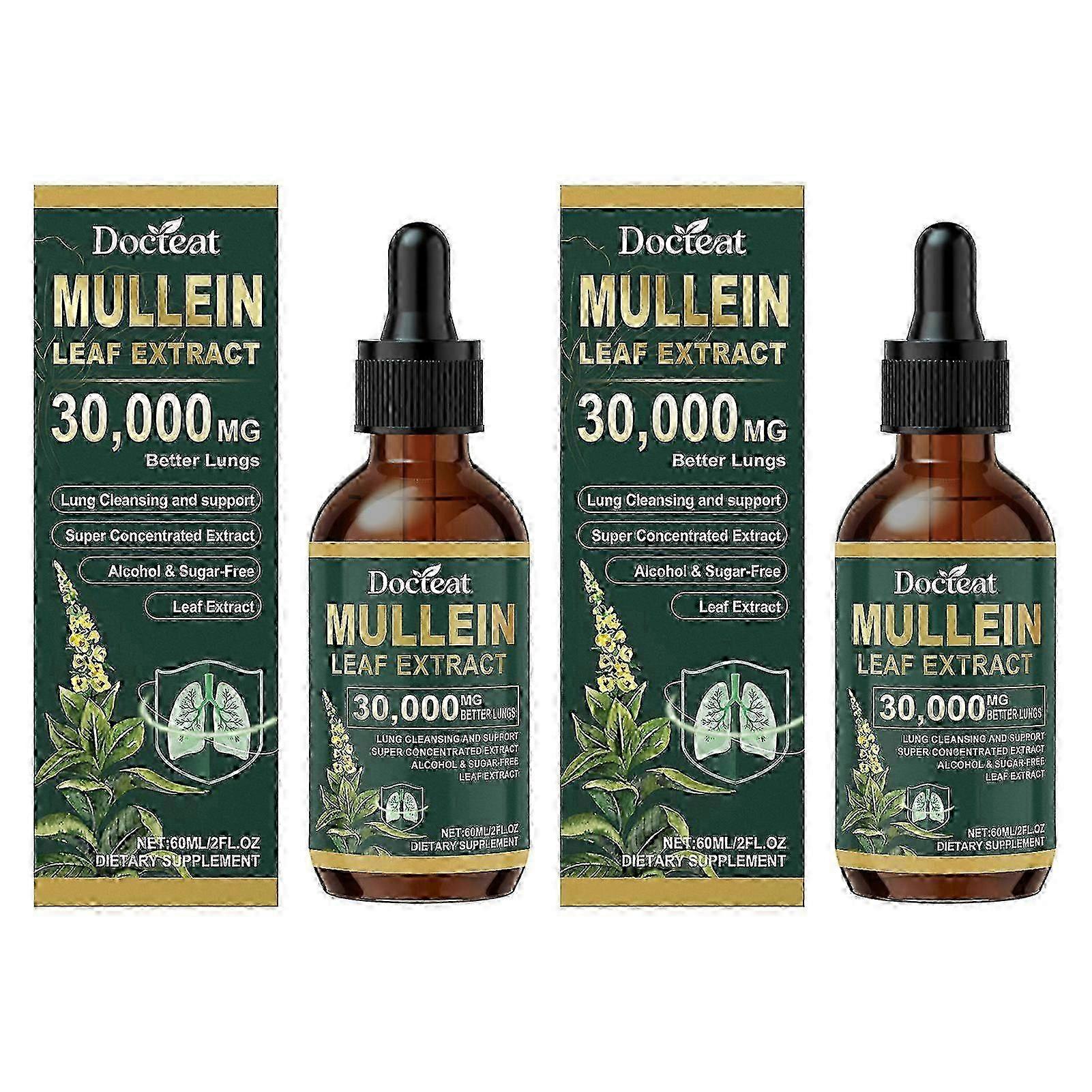 2x Natural Mullein Extract Lung Cleansing Drops Lung Purification Detoxification Boost Immunity