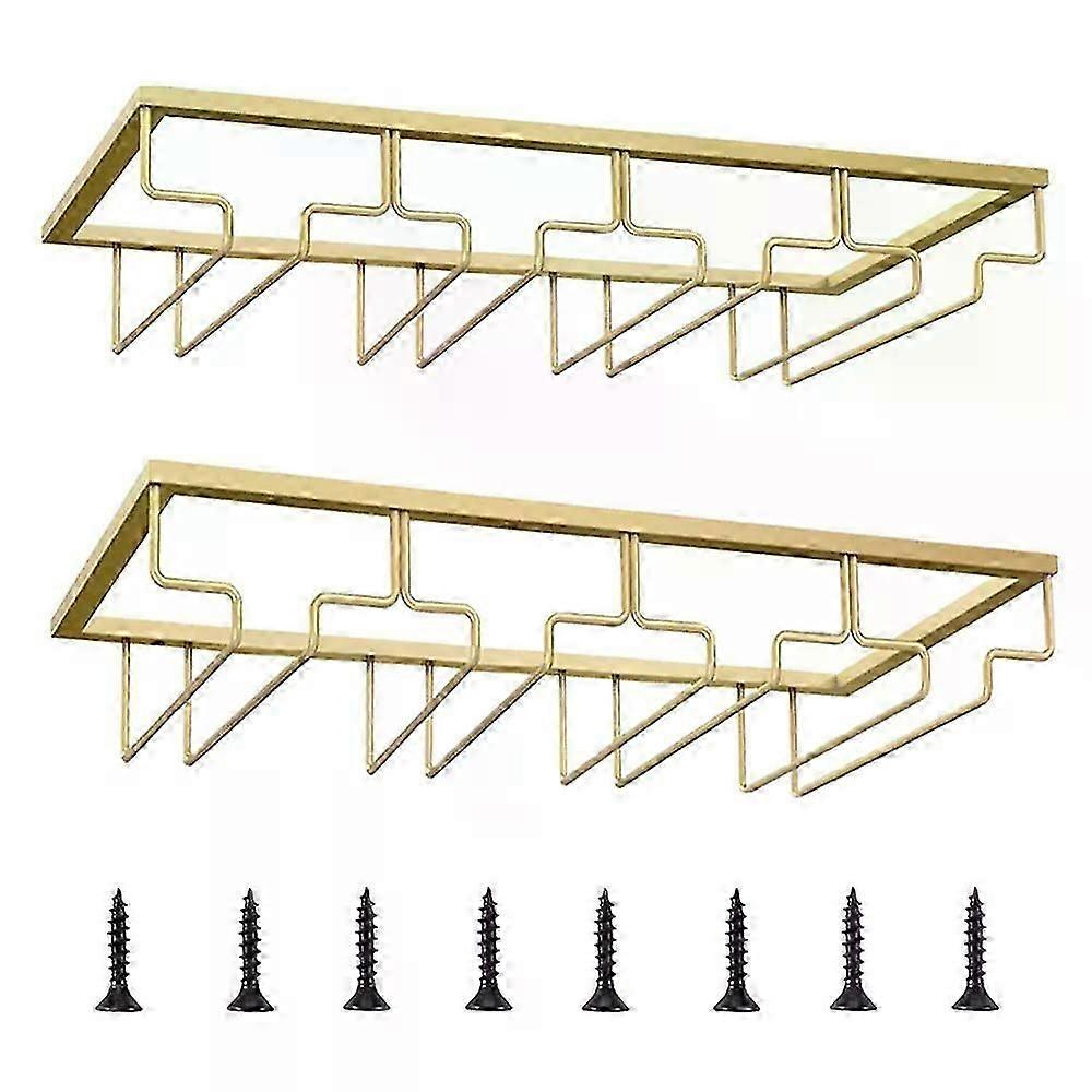 Pack 2 Chrome-plated Metal Cup Hanger 4 Slots