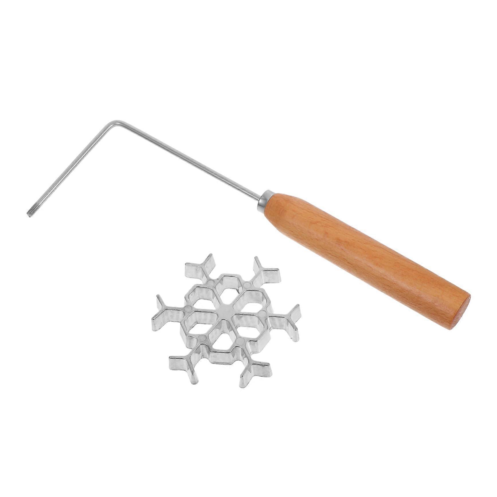 Stainless Steel Snowflake Frying Mold with Long Handle, Easy Clean Rosette Cookie Maker