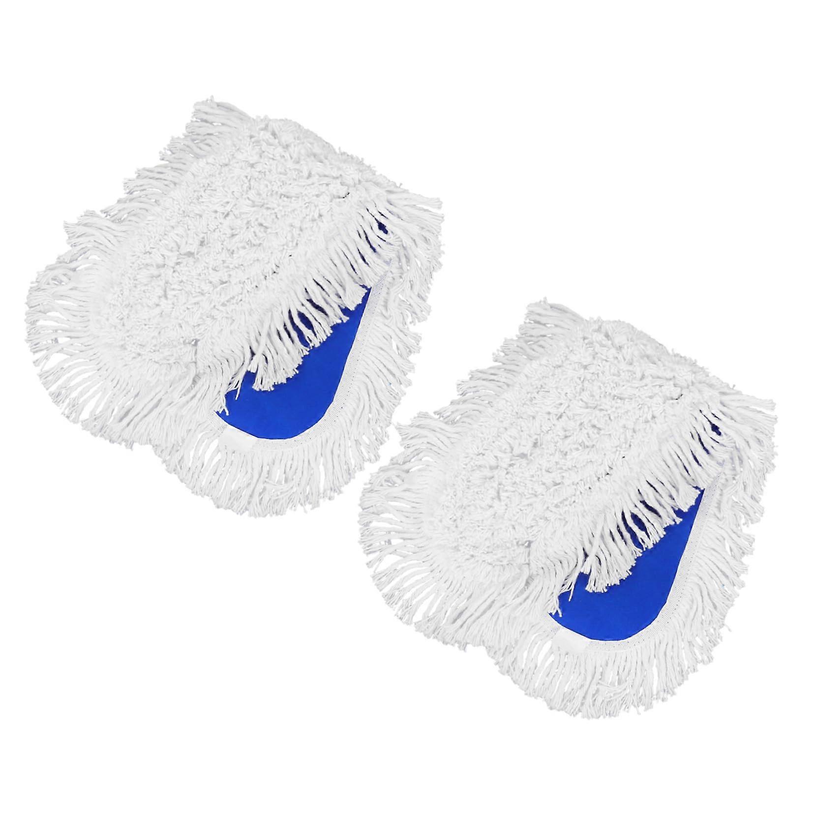 2pcs Reusable Cotton Dust Mop Pads  Absorbency Replacement Heads for Large Area Cleaning
