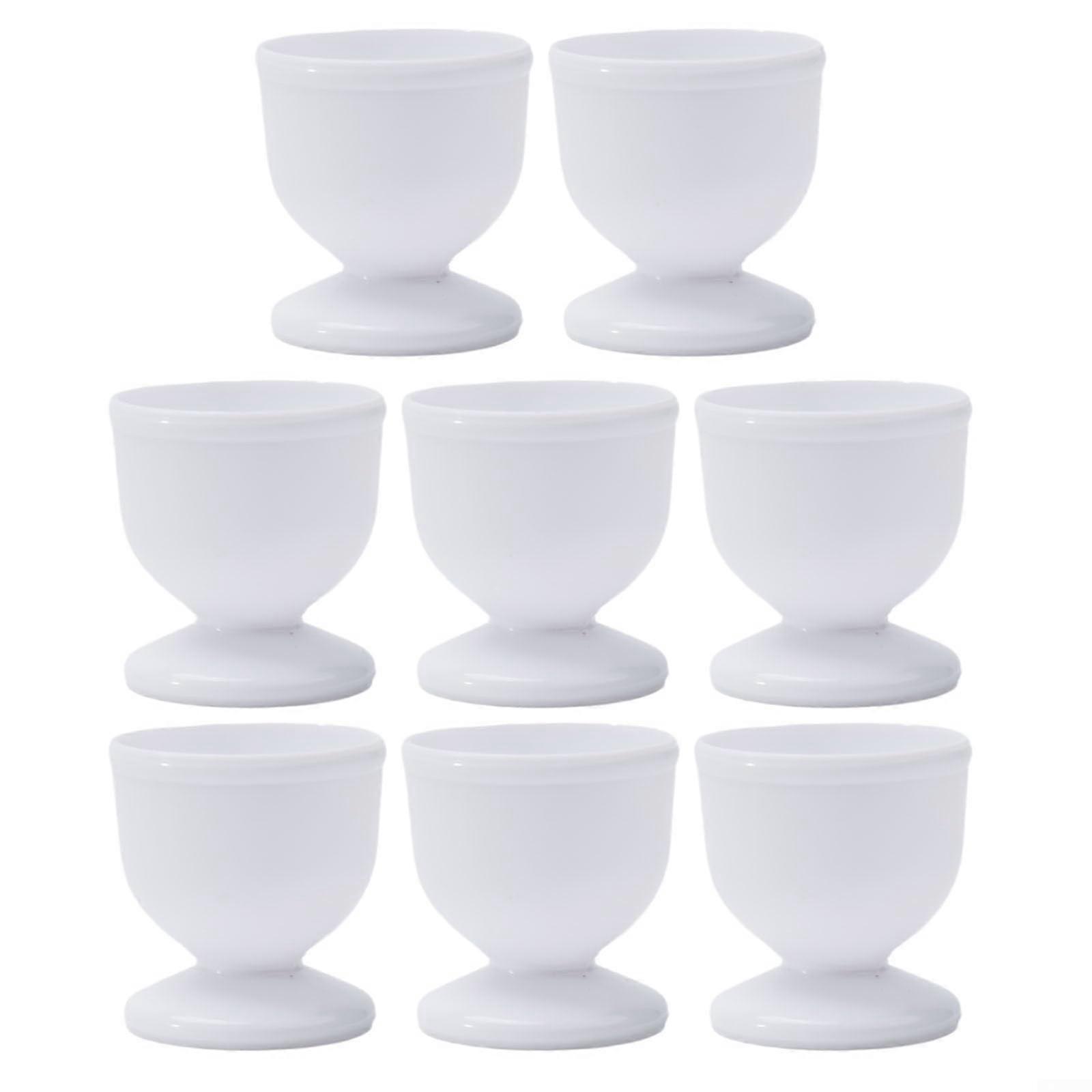 Egg Cups Set of 8 Plastic Egg Holders for Soft and Hard Boiled Eggs, Durable Kitchen Serving Stand