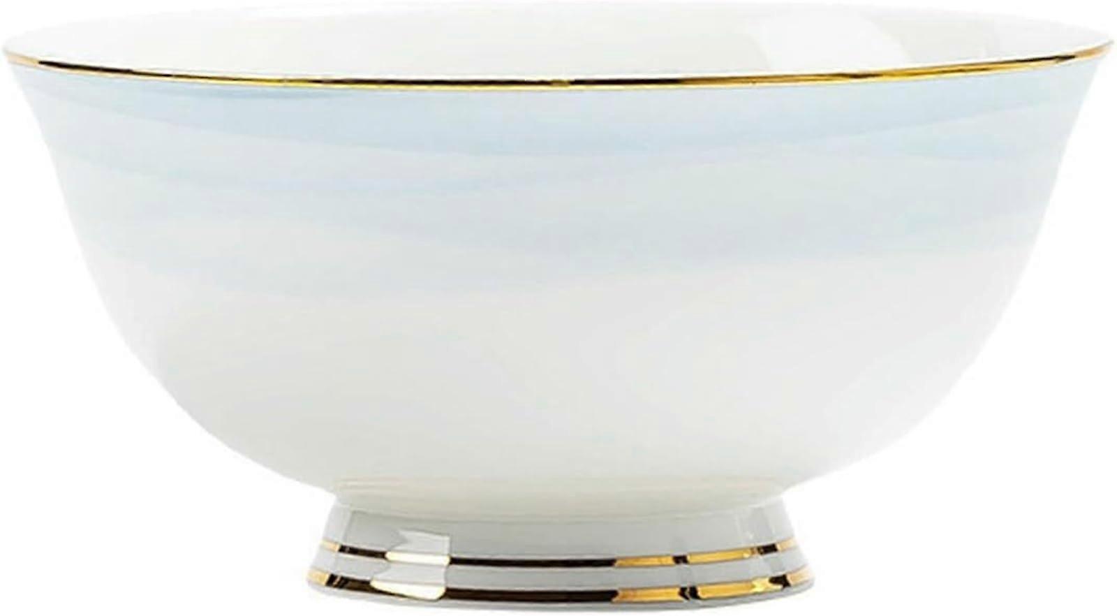 Ceramic Soup Bowls Set Blue Dinnerware Microwave Dishwasher Safe Scratch Resistant 8in 6in Ref:1007