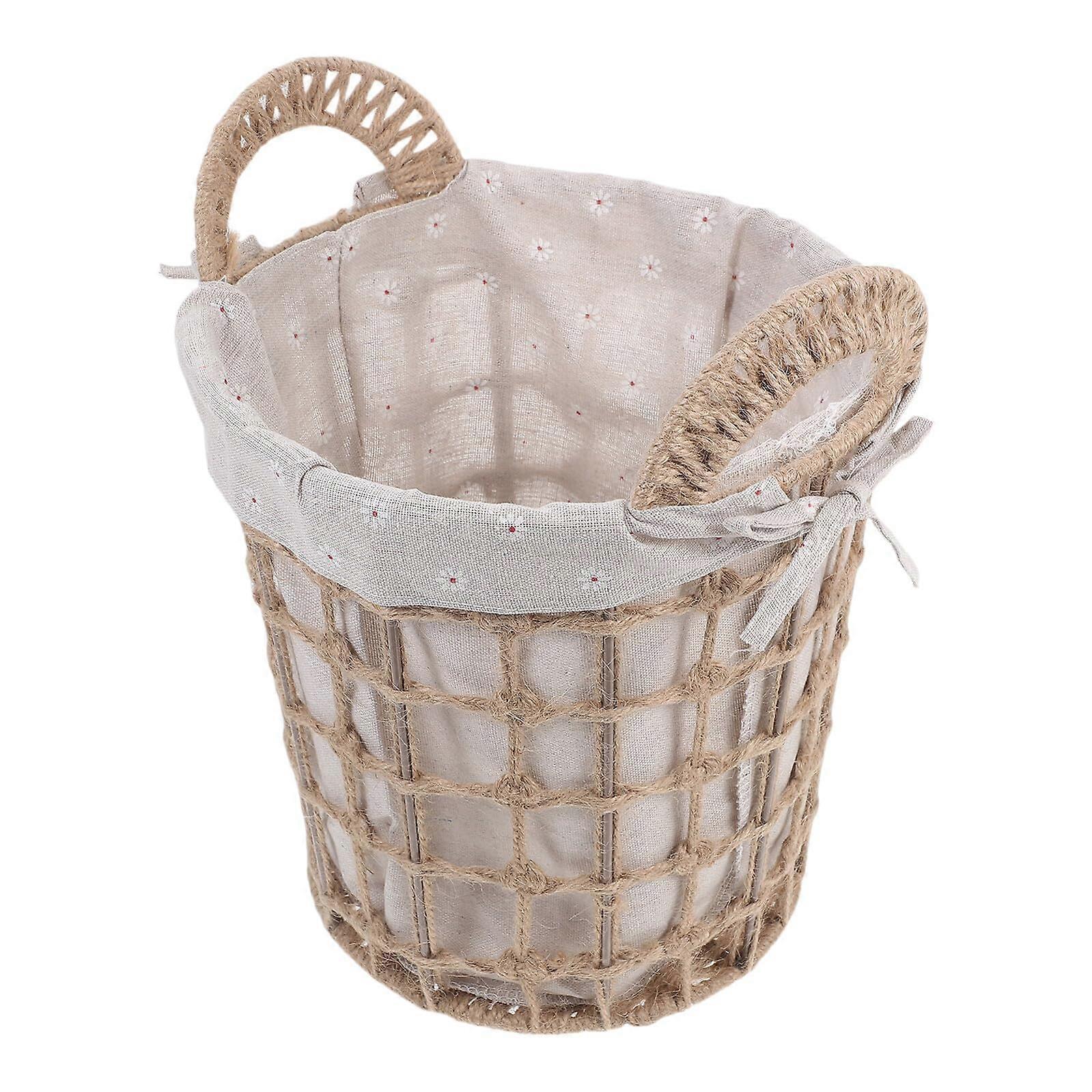 Small Laundry Basket with Handle, Large Capacity Woven Storage Bin for Clothes and Home Organization