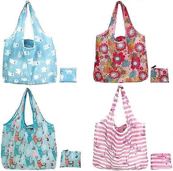 4-piece foldable shopping bag set, durable