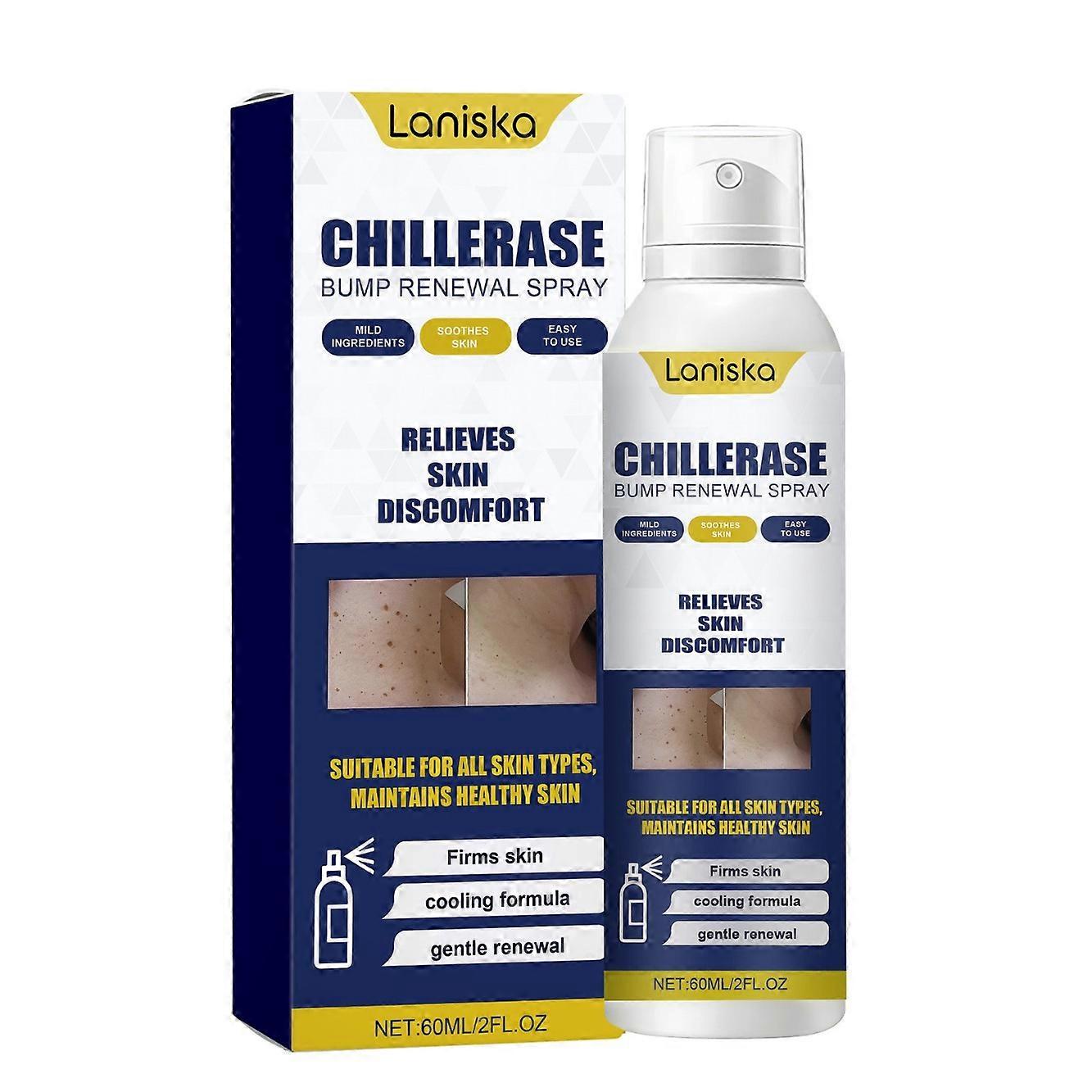 3X Chillerase Bump Renewal Spray by Laniska 60ml, Skin Repair Treatment with Panthenol & Camellia for All Skin Types