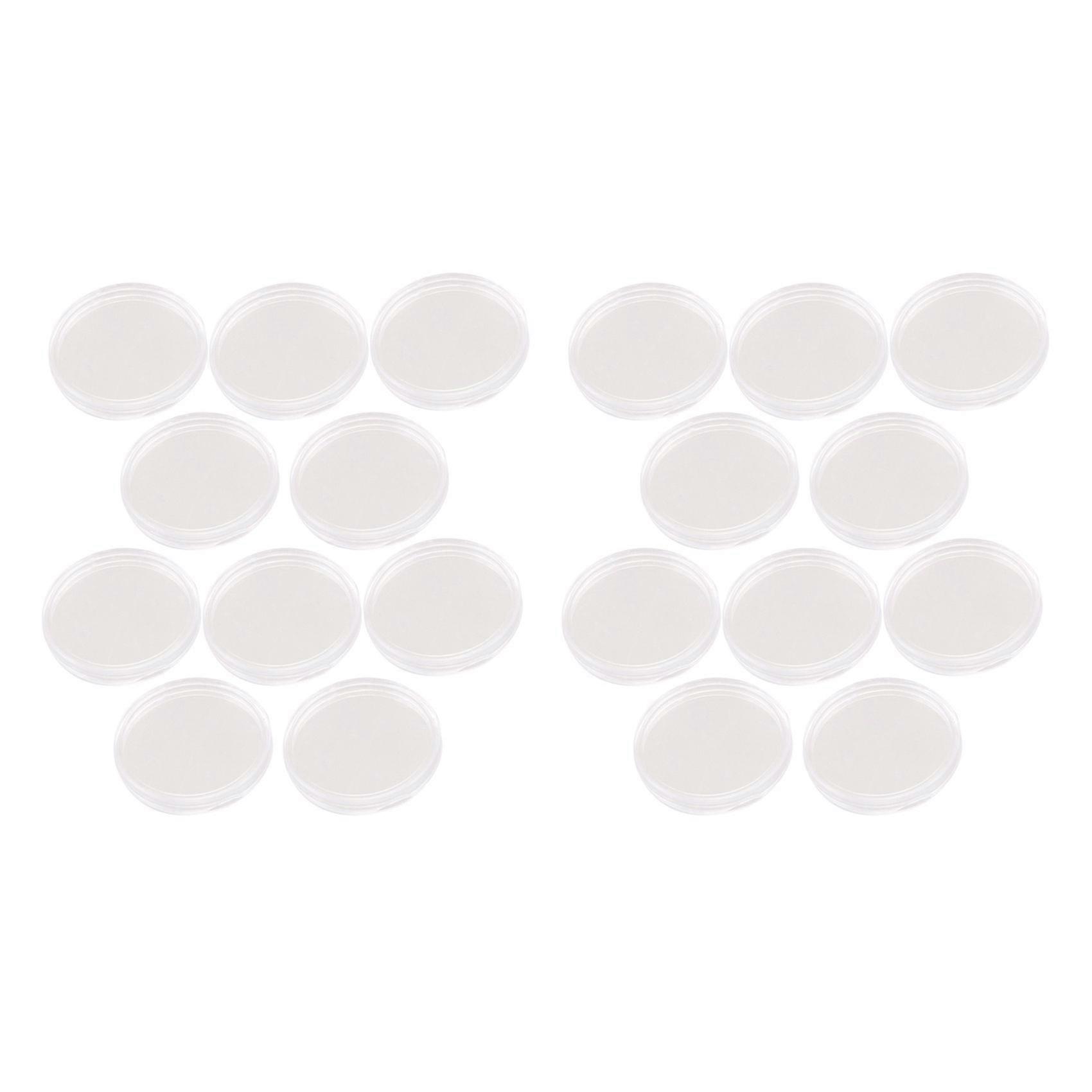 20 Pcs Small Round Transparent Plastic Coin Capsules Box 30mm
