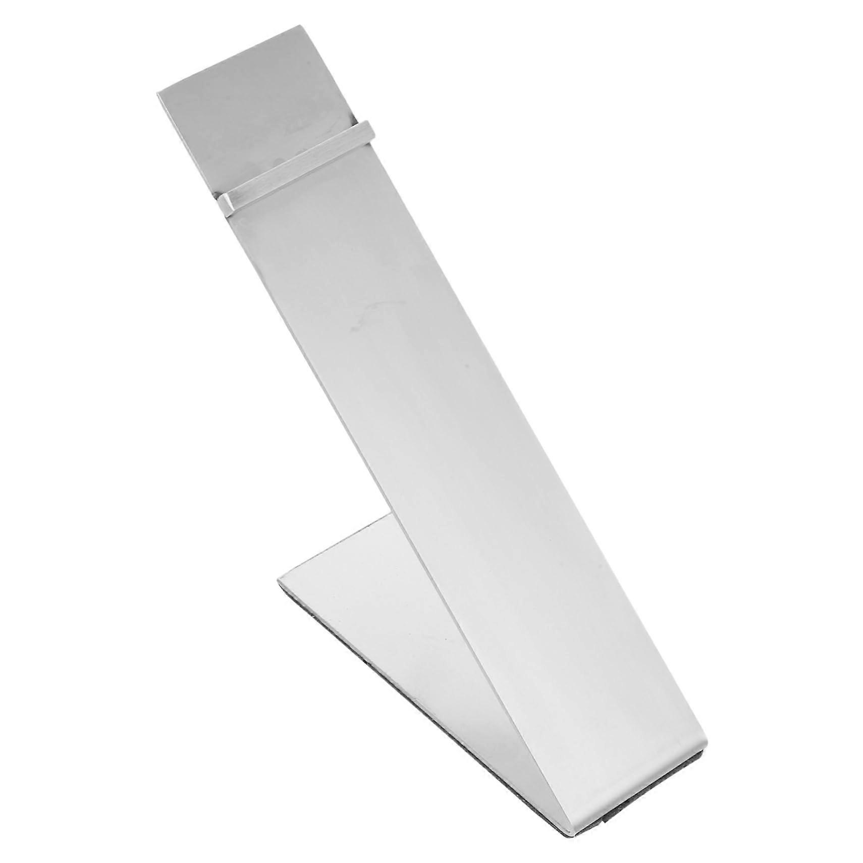 Stainless Steel Shoe Display Stand Silver Retail Rack Space Saving Riser for  Heels Store