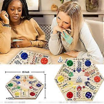 Wooden Board Double -colorful Sided Board Game Party Table Toy For Adult Kids Family Party Toys