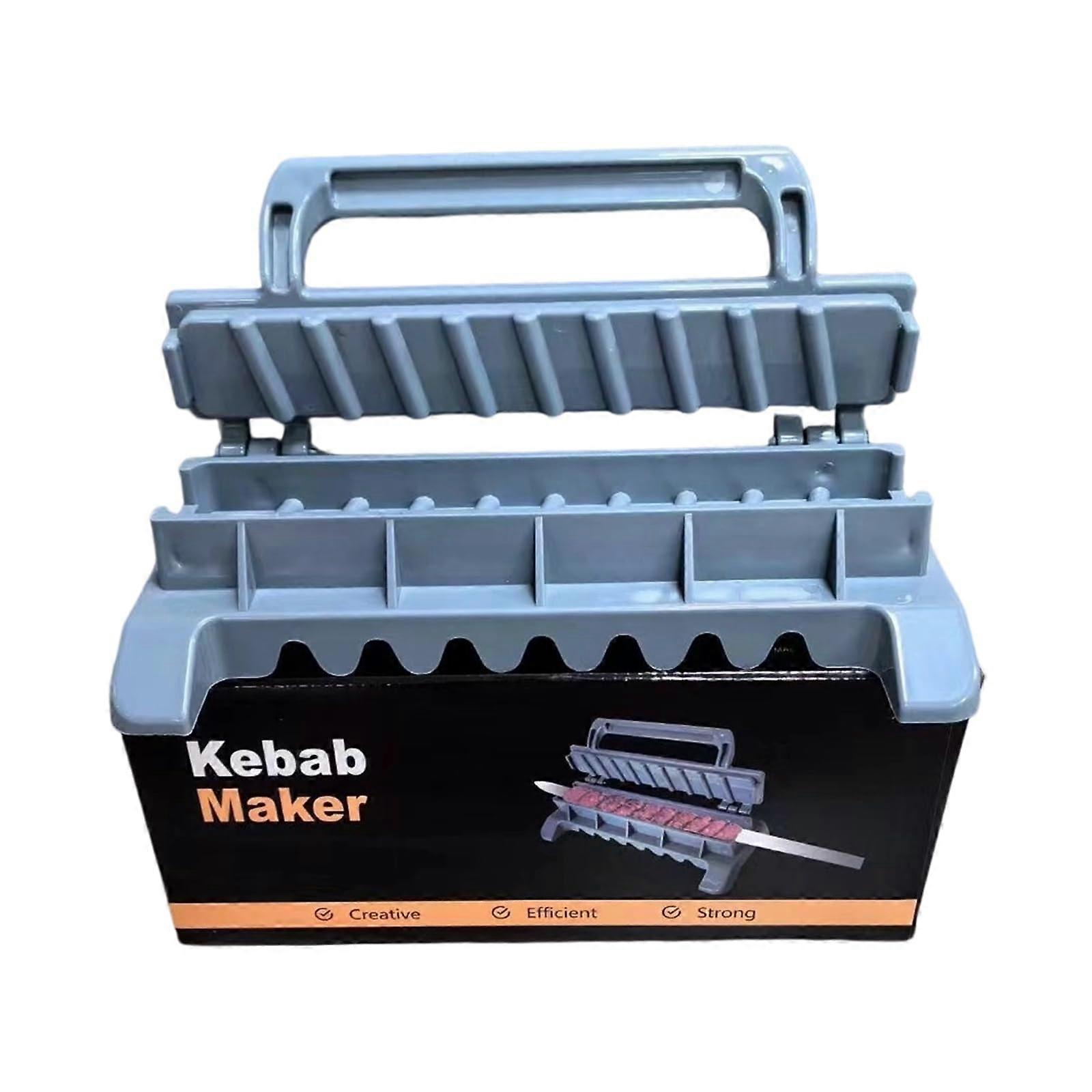 Kebab Maker with Fast Loading, Foldable Skewer Tool for Outdoor BBQ and Kitchen Cooking