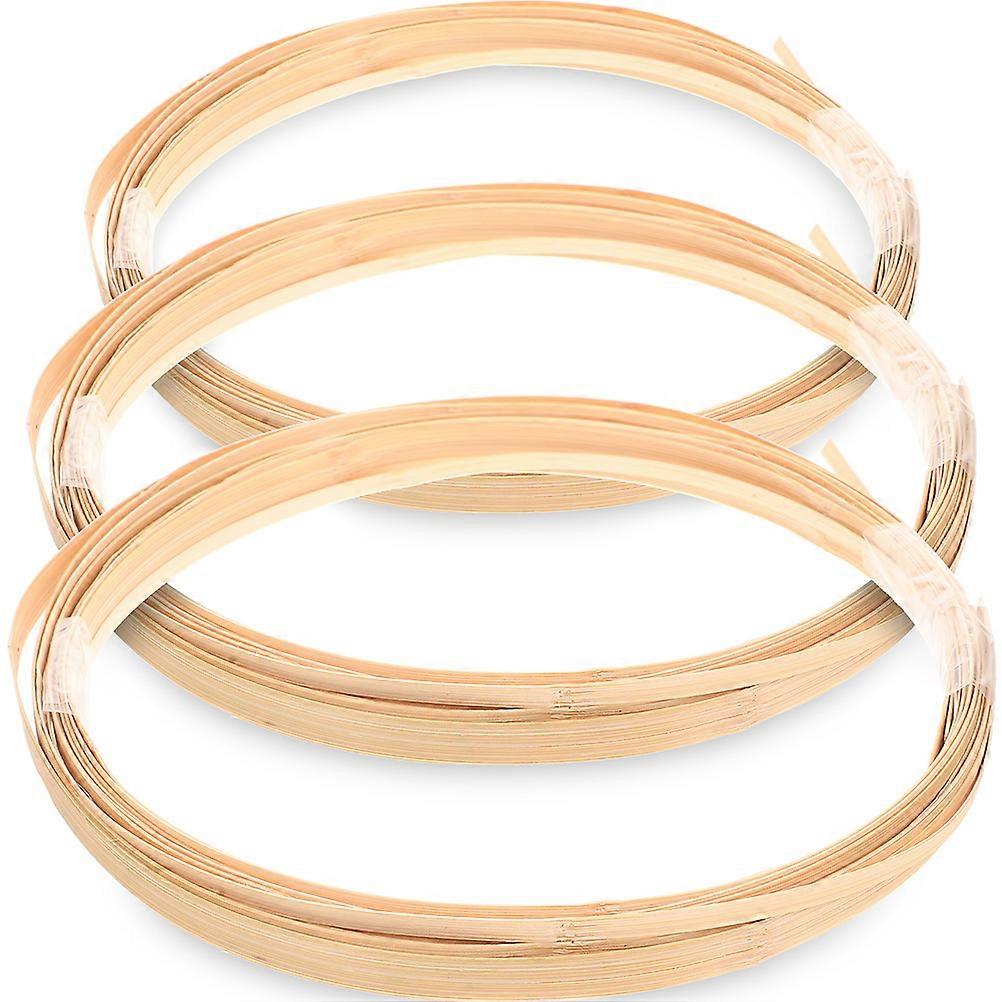 Bamboo Basket Weaving Strips for Decoration 3 Rolls Khaki Durable Material