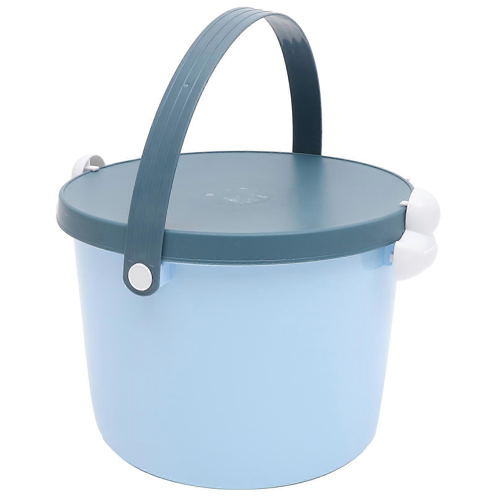 Reusable Toy Storage Container With Lid For -Blue Portable Snack Storage Multi-Functional 1Pcs