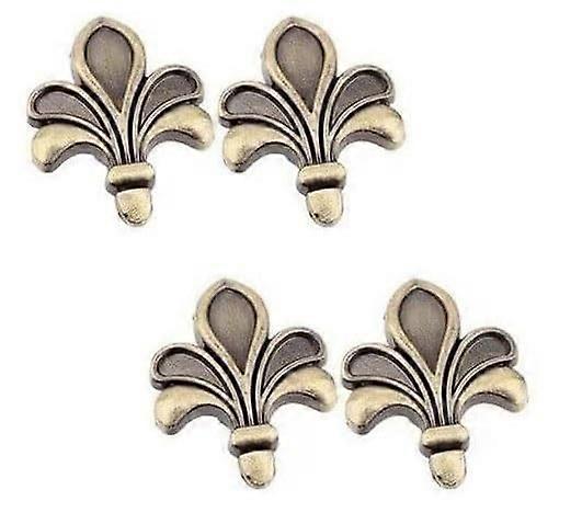 Vintage Bronze Cabinet Knobs and Decorative Flower Drawer Pulls, 4pcs Copper Wardrobe Handles