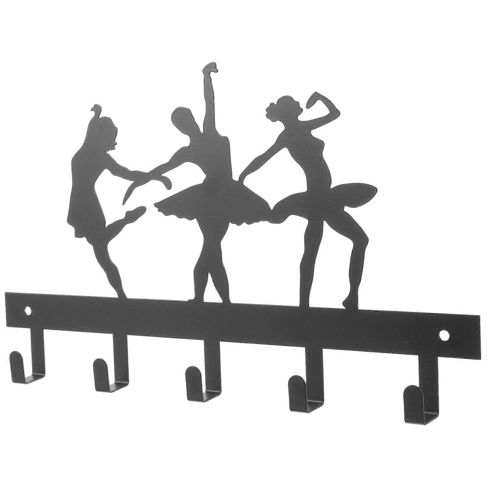 Black Wall Coat Rack Iron Hooks for Hanging 4Sets Multi-Functional