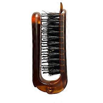 Cat Ear Boar Bristle Hair Brush Amber Foldable Portable Comb Pocket Collapsible Travel Massage Styling Tool Salon Women Gift /