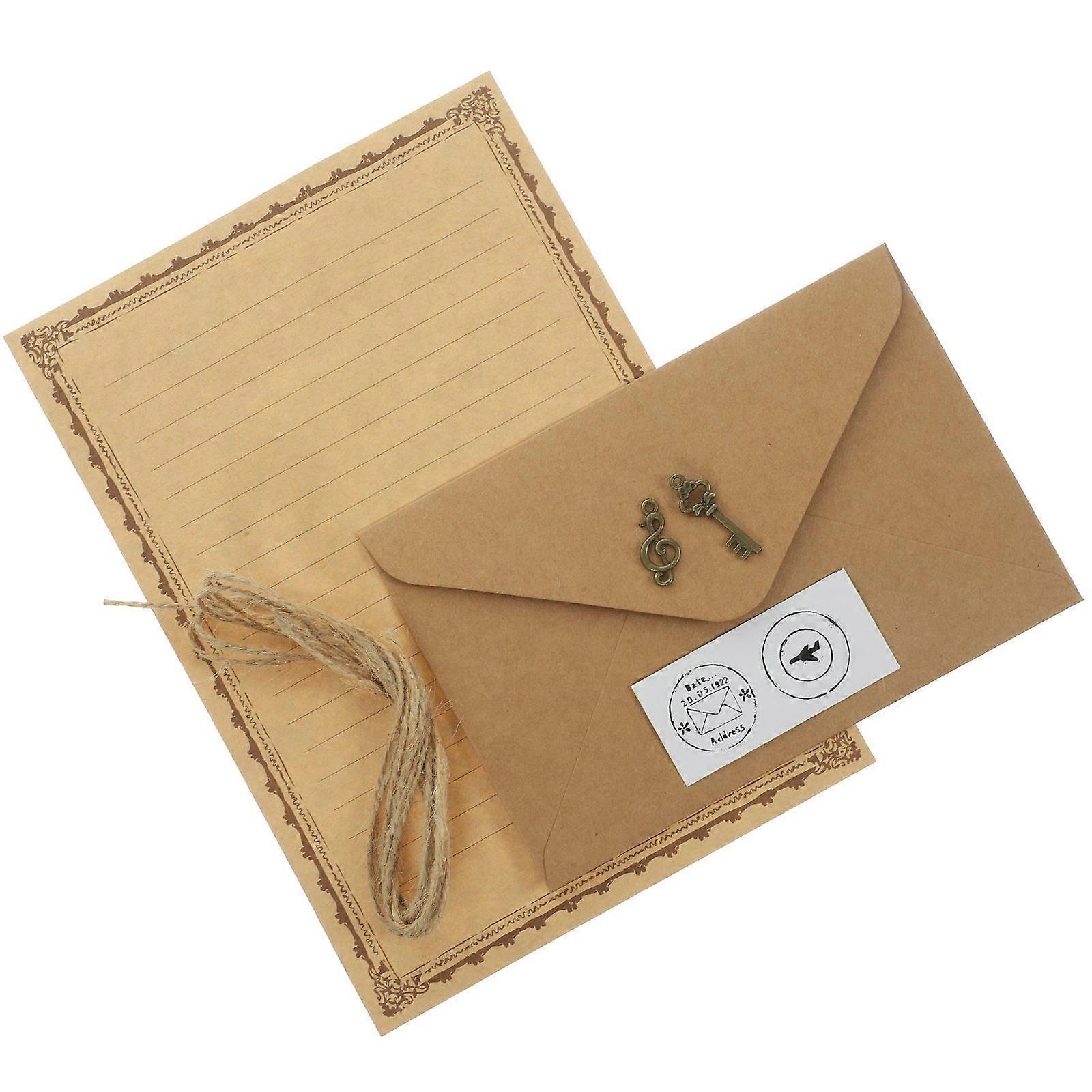 Retro Letter Papers Envelope Kit for Writing Notebook Insert 6Sets