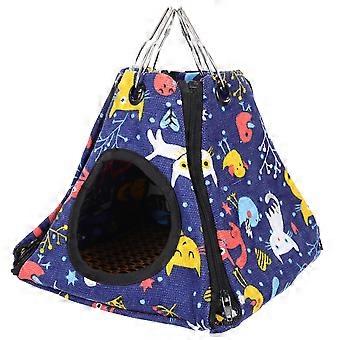 Blaues Hamster-Schlafbett für Kleintiere, 4-teiliges Hängematten-Set