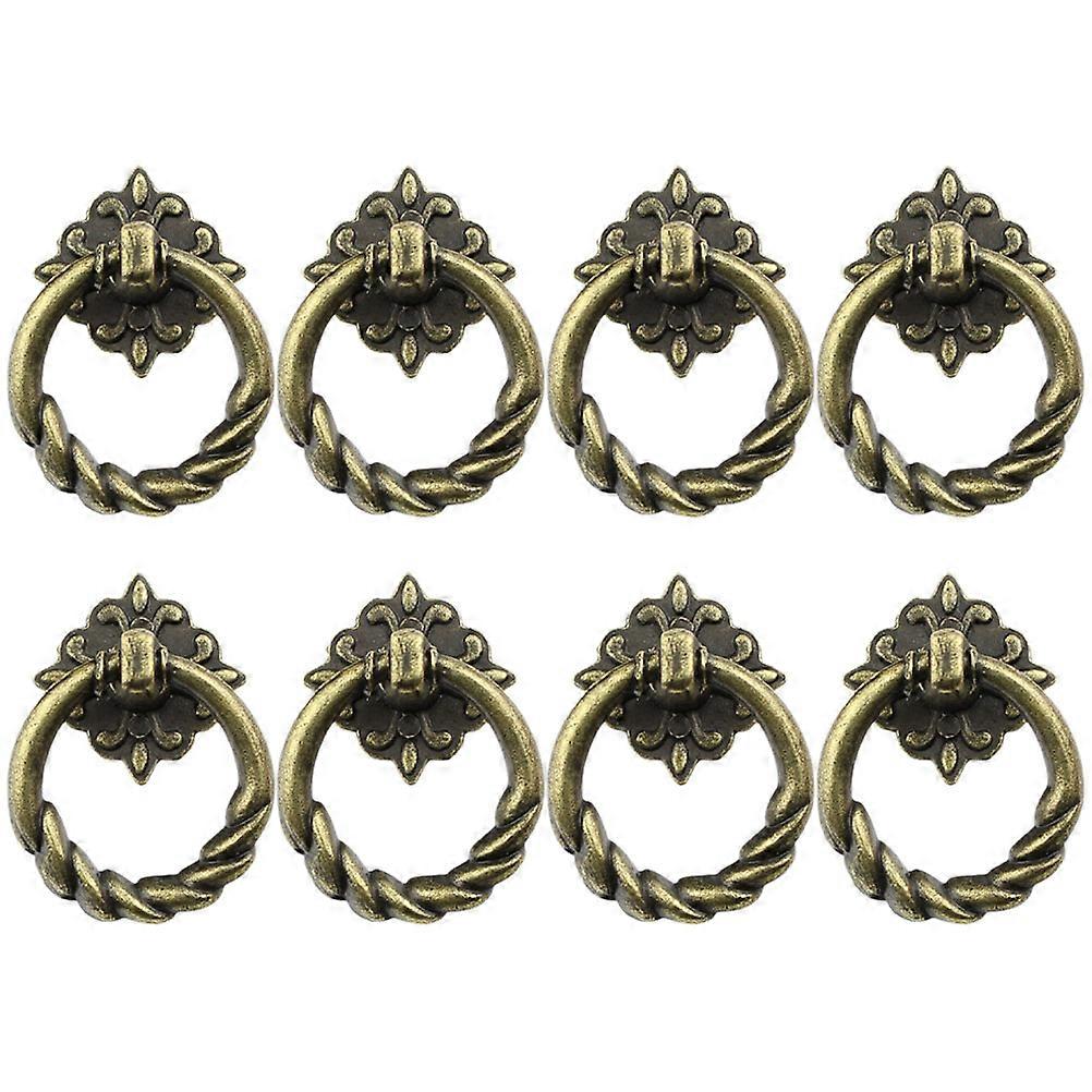 8Pcs Metal Pull Handles Drawer Pull Rings Mini Drawer Pulling Knobs Cabinet DIY Accessories