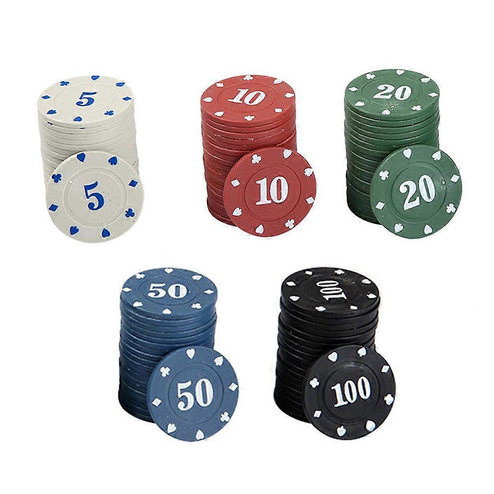 Plastic Poker Chips Chips Set for Games 100Pcs