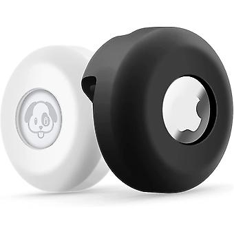 Airtag Hundhalsbandshållare [2-pack] Silikon Vattentät Skyddande luft,Pet Anti-lost Locator Case