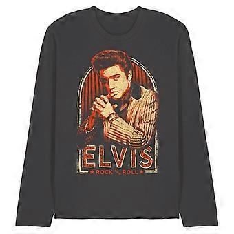 Elvis Presley Unisex T-shirt met lange mouwen en strepen voor volwassenen