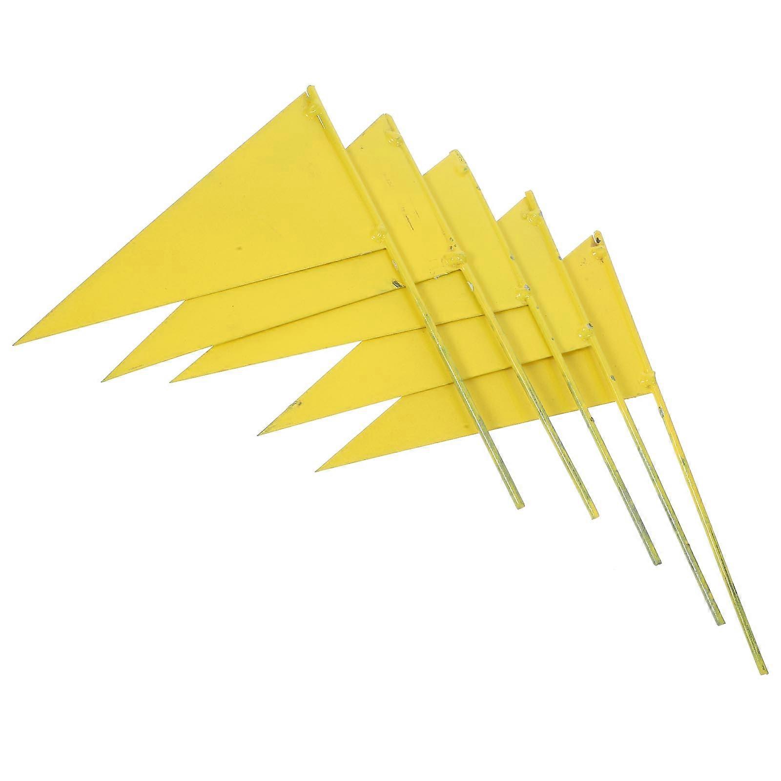 Marking Flags Iron Small Triangular Flags for Lawn Sprinkler 5Pcs Set