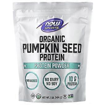 NOW Foods, Sports, Poudre de protéine de graines de citrouille biologique, non aromatisée, 454 g (1 lb)