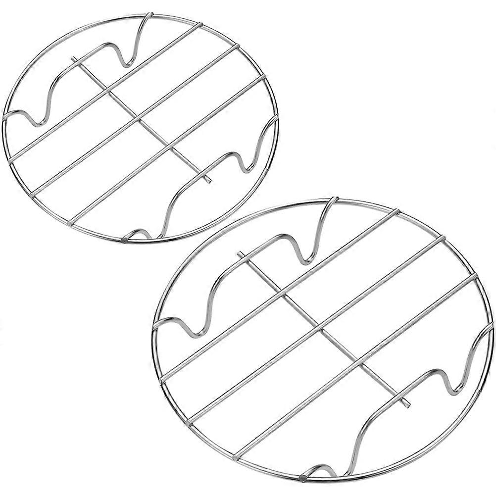 2pcs Small Roasting Racks Round Baking Racks Multifunctional Steamer Racks
