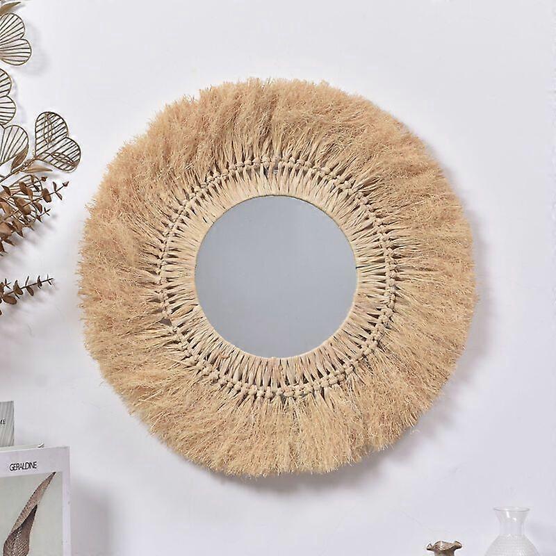 Round decorative mirror, seagrass,  50 cm