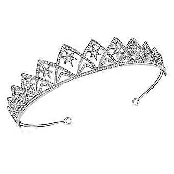 Cerchietto per capelli da sposa con corona e strass in lega