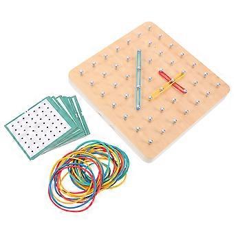 1 Set  Geoboard Geometric Shape Puzzle Peg Wood Board To Create Figures Shapes