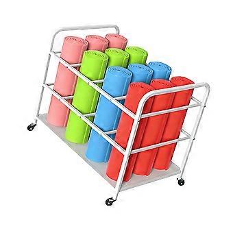 Space Saving Yoga Mat Holder On Wheels Portable Designs For Easy Movement In Small Space Strong Carbon Steel Materials Multicolor