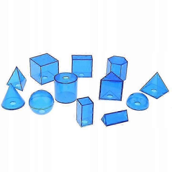 12pcs Geometric Shapes Toys Math Aids Math Visual Aids-Good