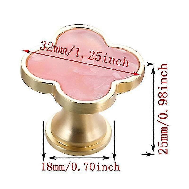Four-leaf Knobs Creative Metal Handle Cabinet Drawer Pulls (pink)