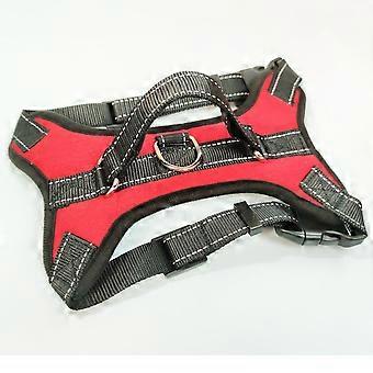 Pas de harnais de chien de traction réfléchissant réglable avec 2 crochets en laisse en métal et entraînement doux manipulé