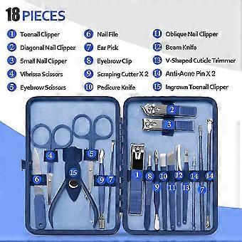 Manicure Set, Pedicure Kit, Nail Clippers, Professional Grooming Kit, Nail Tools 18 In 1 With Luxurious Travel Case For Men And Women 2020 Upgraded Ve