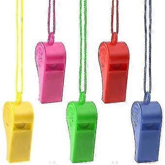 72 Colored Plastic Whistles, Trainer's Whistle With Lanyards For Sporting Events, Dog 1pc Tw 26-27
