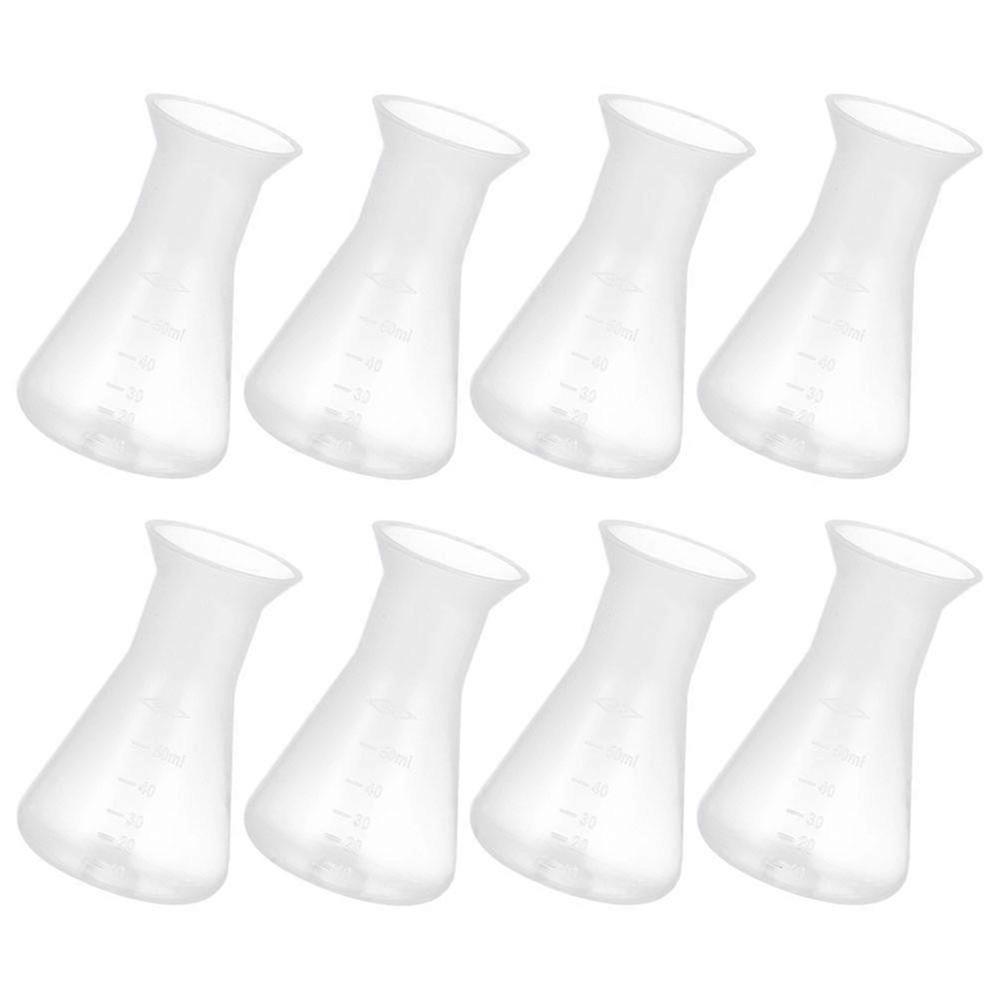 8pcs Labs Erlenmeyer Flasks Science Experiment Flask Conical Flasks Laboratory Scale Flask(50ml)