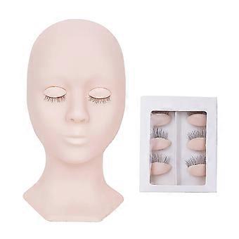 Eyelash Extension Training Head with Realistic Eye Design for Quick Makeup Practice and Display