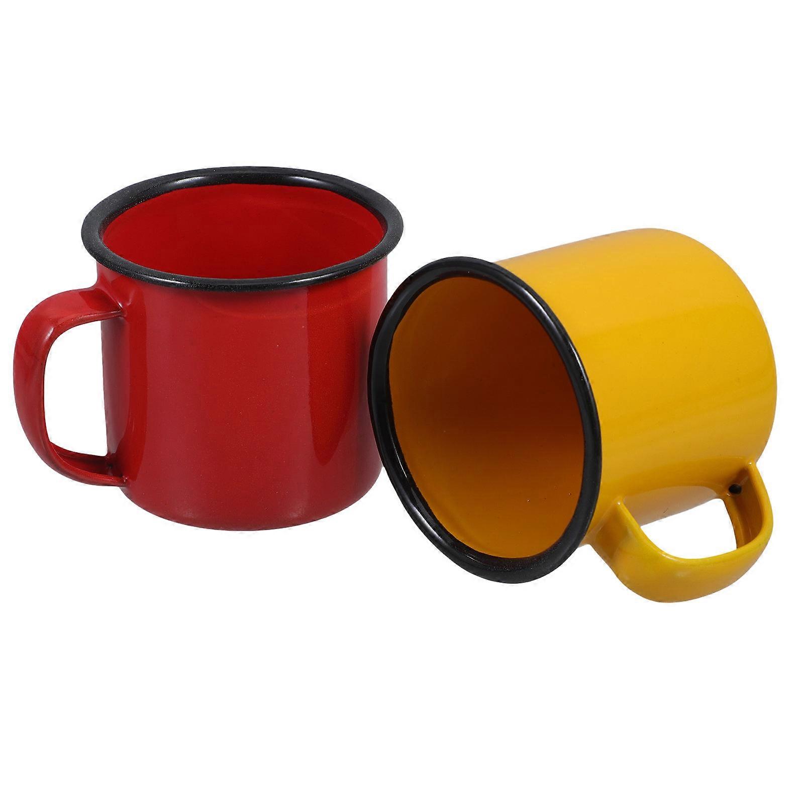 Assorted Color Enamel Water Cup Function 2Pcs Suitable for Tea and Coffee