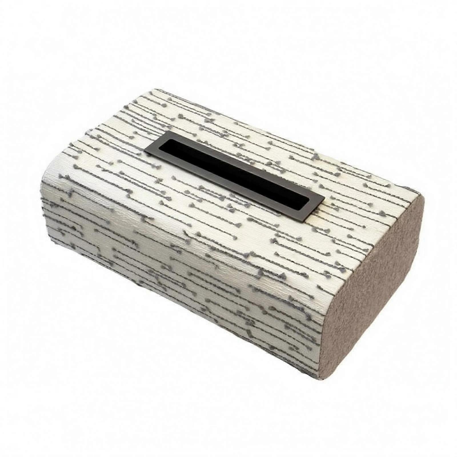 Wood Tissue Box Holder Linear Streak Pattern Rectangular Tissue Box Cover Table