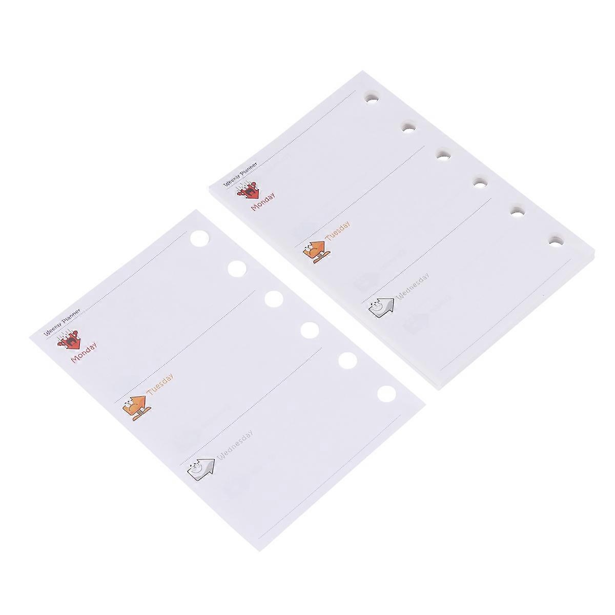 Notebook Loose-Leaf Paper 3Pcs for Writing 6 Ring Refill Paper Assorted Color