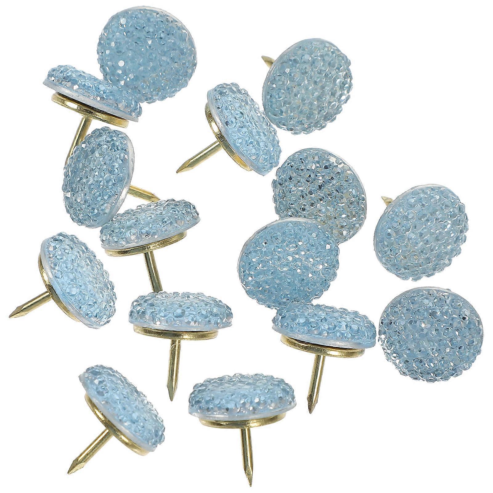 Thumb Tacks for Fixing 15Pcs Blue Compact Pushpins Multi-Functional