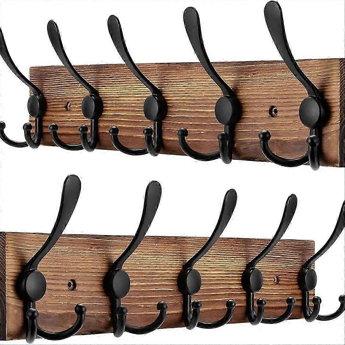 2 Pack Coat Rack Wall Mount 16.8" Rustic Hat Rack Hooks,New 2026