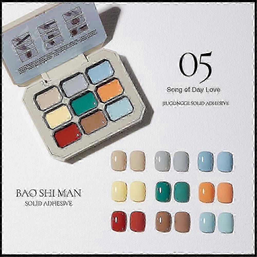 Solid Gel Nail Polish Set Nine Square Grid Nail Art Supply