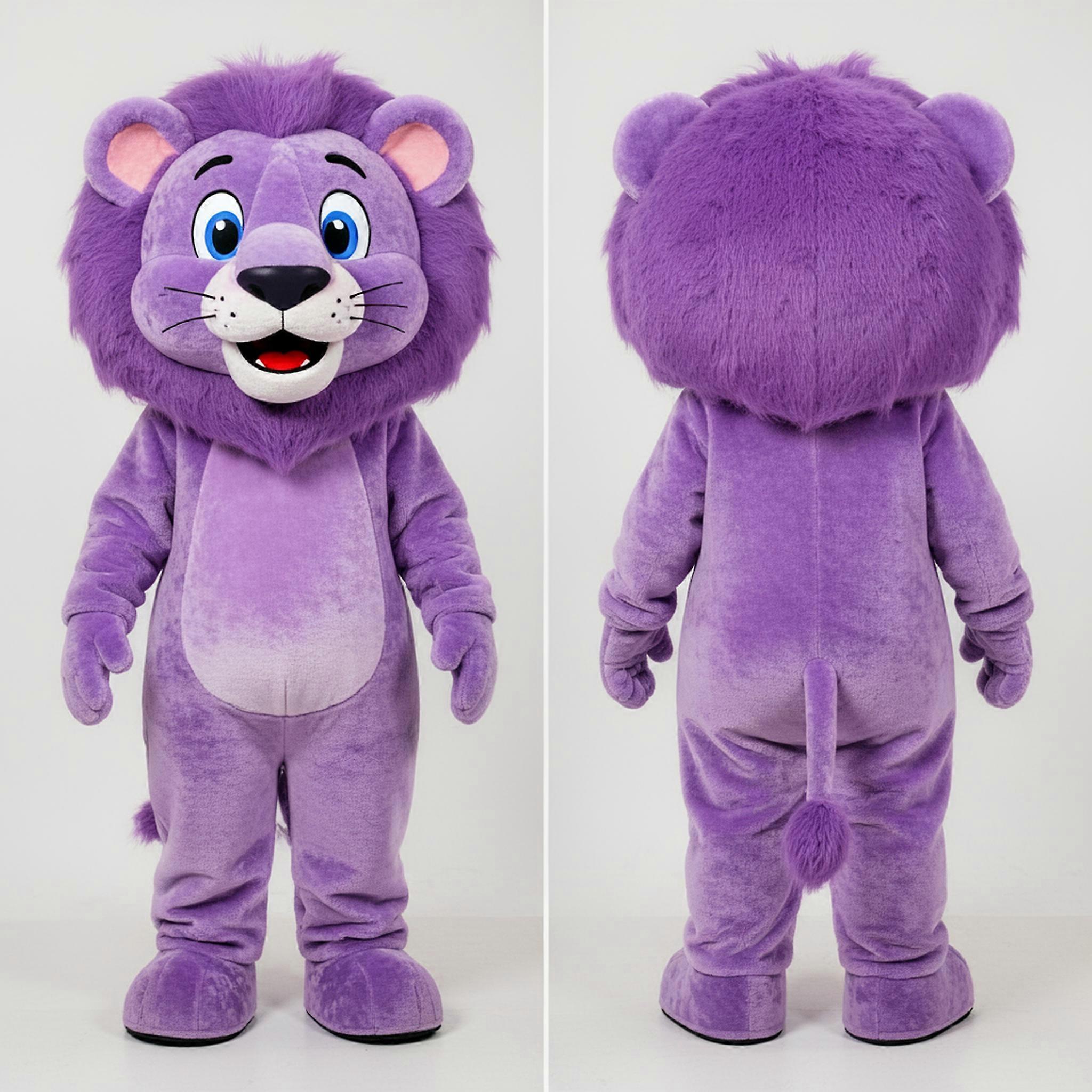 MASTICOT Lavender Broad Shouldered Lion Mascot