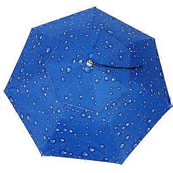 Blauer, am Kopf befestigter Regenschirm für den Außenbereich, 1 Stück, freihändiger Angelschirm
