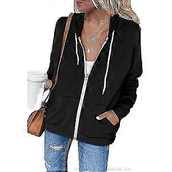 Veste de survêtement à capuche pour femme avec fermeture éclair pour manteau décontracté à manches longues